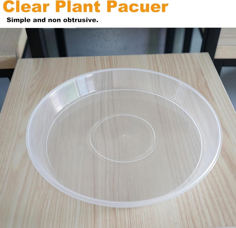 LWALRS Plant Saucer Tray 8 inch, 6 Pack Plastic Plant Saucers for Indoors Outdoor, Heavy Duty Drainage Drip Water Trays for Planter Pots Flower, Flower Saucers for Pots Base (8", Clear) - Image 4